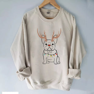 French Bulldog Christmas Unisex Sweatshirt, Christmas Sweatshirt Cute, Christmas Winter Sweatshirt