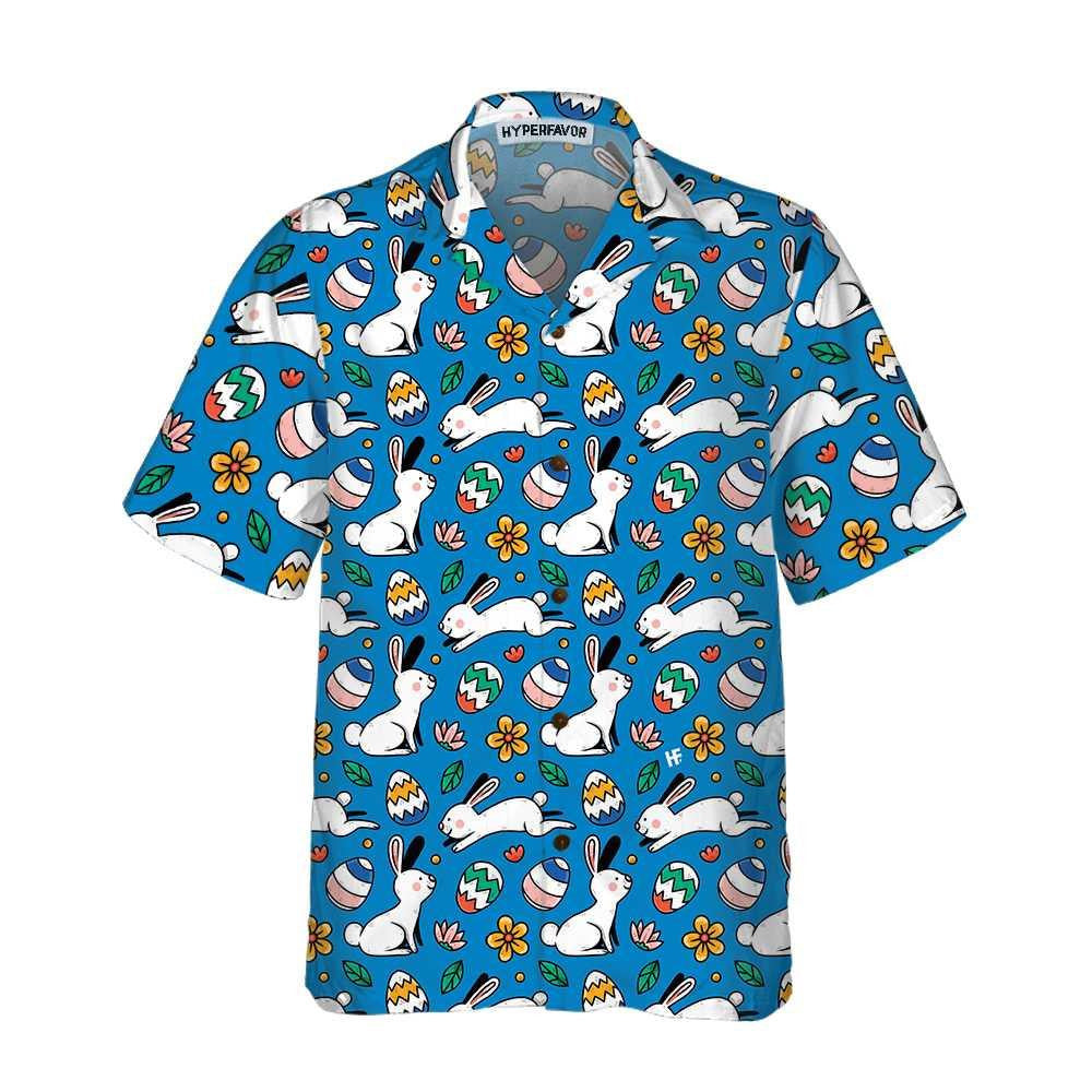 Hand Drawn Colorful Easter Pattern Hawaiian Shirt, Hawaiian For Gift