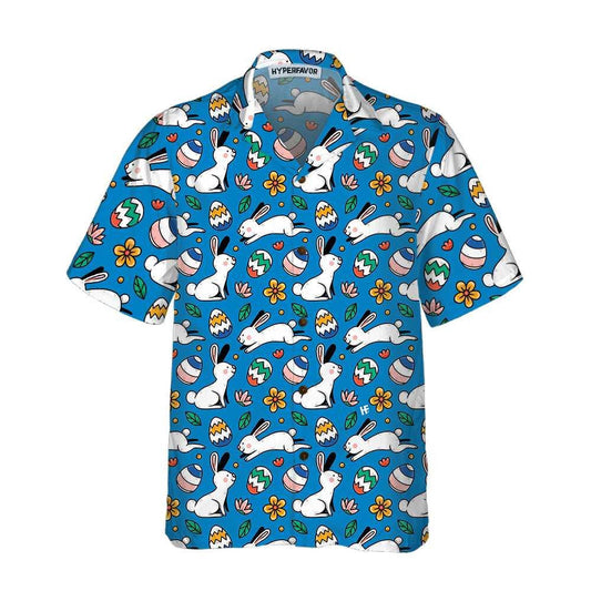 Hand Drawn Colorful Easter Pattern Hawaiian Shirt, Hawaiian For Gift