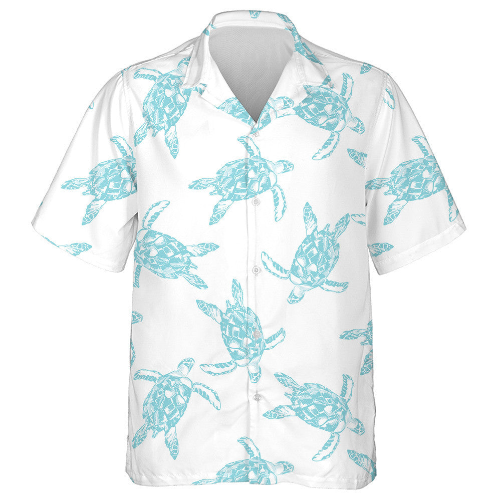Hand Drawn Sea Turtles Abstract Pastel Colors Hawaiian Shirt, Hawaiian Shirt Gift, Christmas Gift