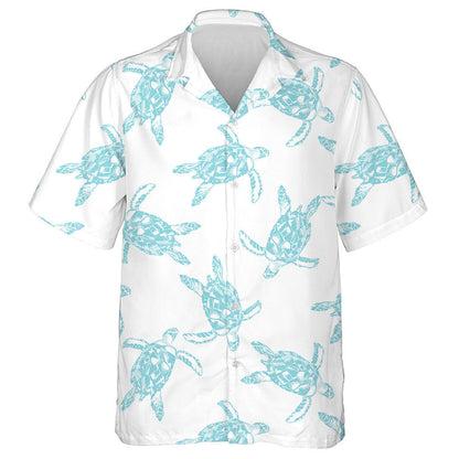 Hand Drawn Sea Turtles Abstract Pastel Colors Hawaiian Shirt, Hawaiian Shirt Gift, Christmas Gift