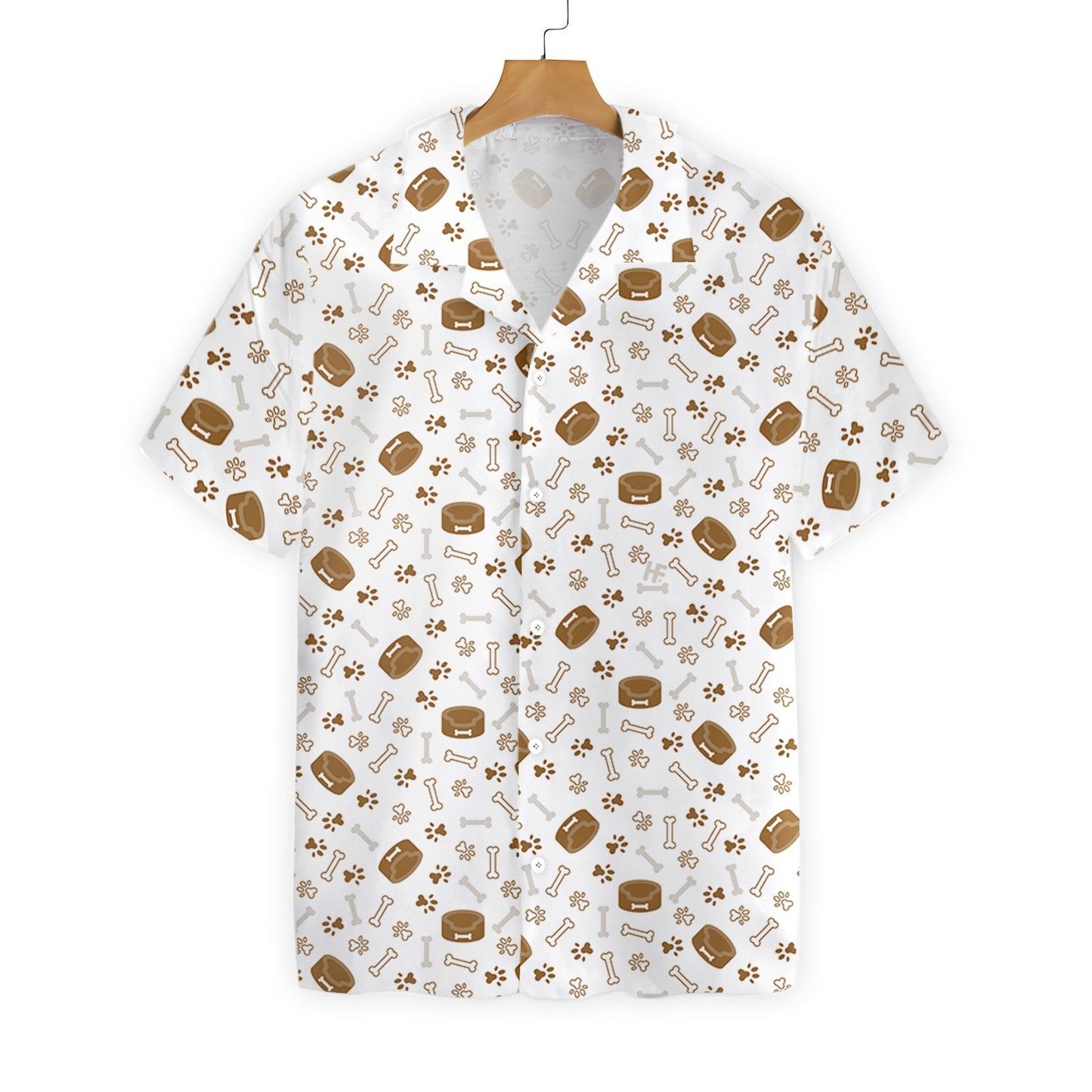Dog Bone And Bowl On White Background Hawaiian Shirt, Hawaiian Shirt Gift, Christmas Gift