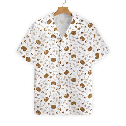 Dog Bone And Bowl On White Background Hawaiian Shirt, Hawaiian Shirt Gift, Christmas Gift