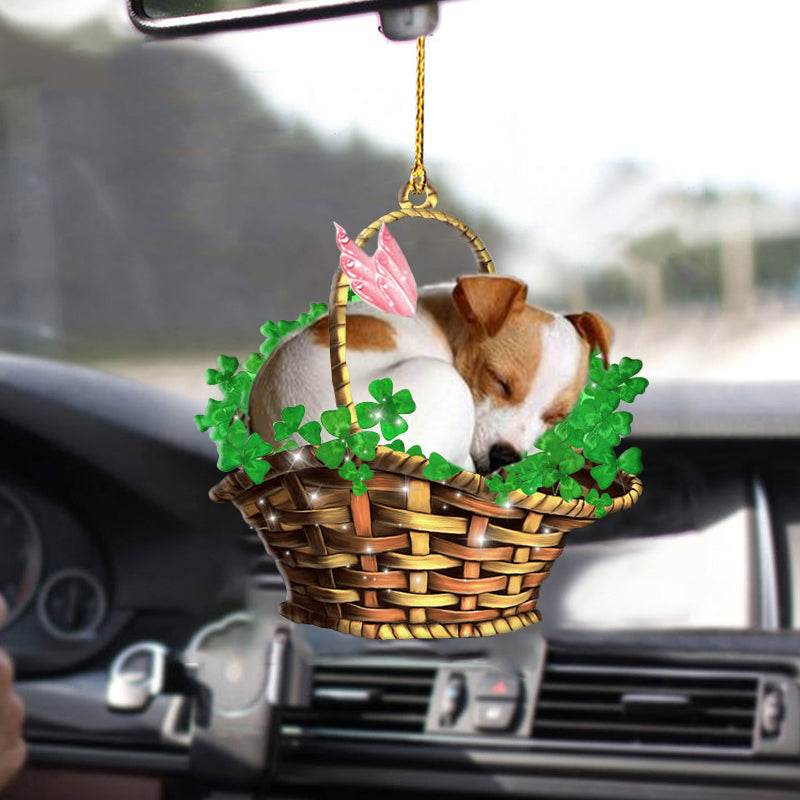 Jack Russell Terrier Sleeping Lucky Fairy Two Sided Ornament, Dog Ornaments, Christmas Decoration