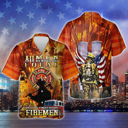 Only The Finest Become Firemen Firefighter Gift Ideas Hawaiian Shirt, Hawaiian Shirt Gift, Christmas Gift