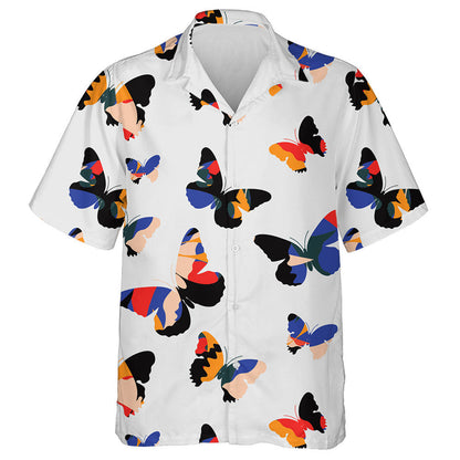 Spring Theme Abstract With Red Blue Orange Butterfly Hawaiian Shirt, Hawaiian Shirt Gift, Christmas Gift