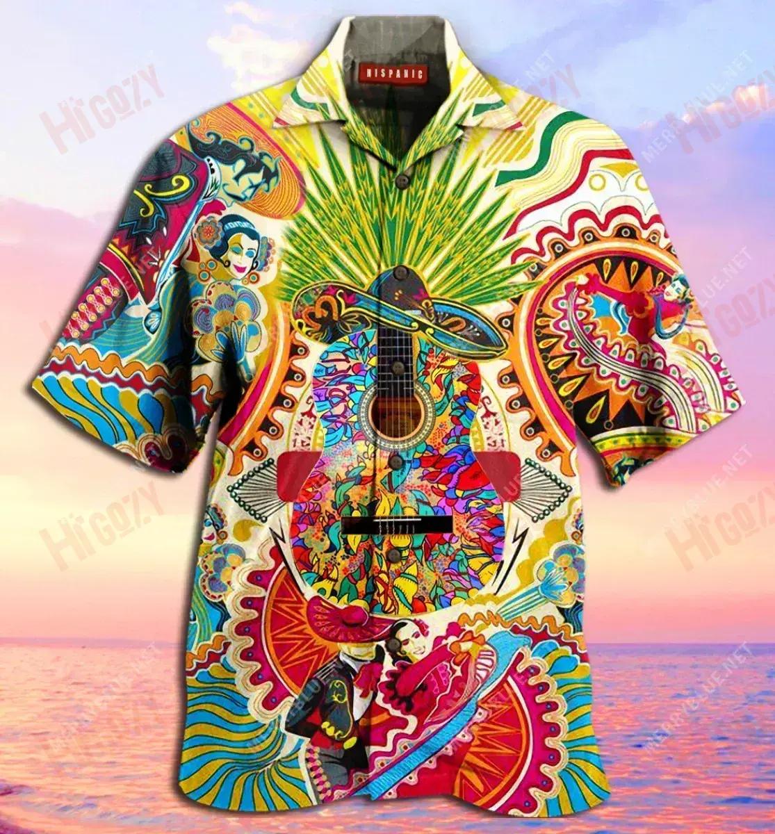 I Love Hispanic Culture Unisex Short Sleeve Shirt Ocean Hawaiian T Shirts Hawaiian Crazy Shirts Hawaiian Shirts For Men, Hawaiian Shirt Gift, Christmas Gift