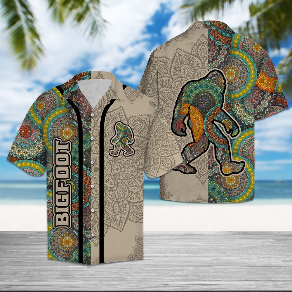Bigfoot Mandala - Hawaiian Shirt,Hawaiian Shirt Gift, Christmas Gift