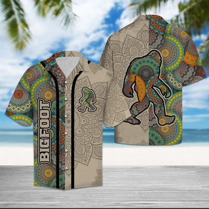 Bigfoot Mandala - Hawaiian Shirt,Hawaiian Shirt Gift, Christmas Gift