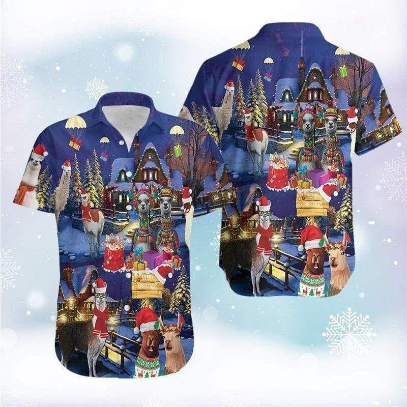 Design Hawaiian Shirt Llama On Christmas Days,Hawaiian Shirt Gift, Christmas Gift