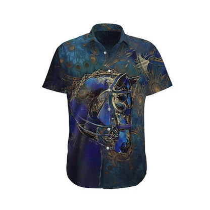King Horse Watercolor Design Hawaiian Shirt, Hawaiian For Gift