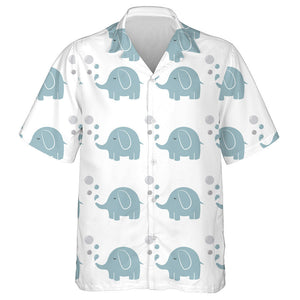 Adorable Elephant And Bubbles On White Background Hawaiian Shirt, Hawaiian Shirt Gift, Christmas Gift