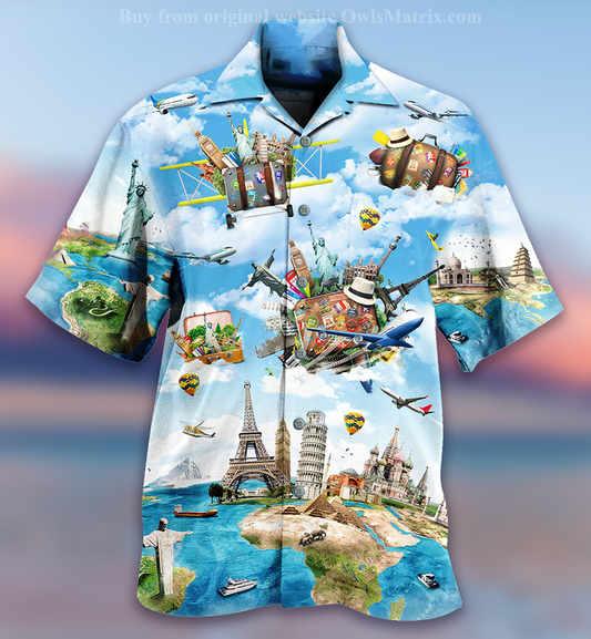 Airplane Travel World - Hawaiian Shirt, Hawaiian Shirt Gift, Christmas Gift