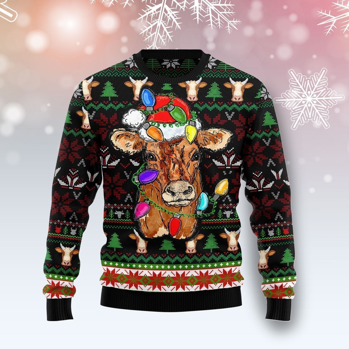 Cow With Santa Ugly Christmas Sweater,Christmas Ugly Sweater,Christmas Gift,Gift Christmas 2022