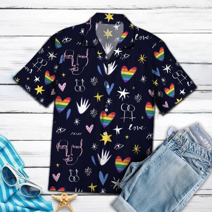 Love Amazing Lgbt Watercolor Design Hawaiian Shirt, Hawaiian For Gift