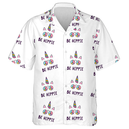 Lovely Pttern Of Hippie Guitar Rainbow And Flowers Hawaiian Shirt, Hawaiian Shirt Gift, Christmas Gift