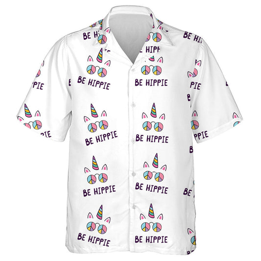 Lovely Pttern Of Hippie Guitar Rainbow And Flowers Hawaiian Shirt, Hawaiian Shirt Gift, Christmas Gift