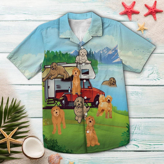 The Life Is Good With Goldendoodle Playful Dog On Riverside Hawaiian Shirt, Hawaiian Shirt Gift, Christmas Gift