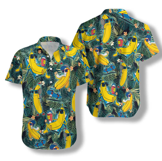 Funny Chill Tropical Banana Design Hawaiian Shirt,Hawaiian Shirt Gift, Christmas Gift