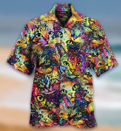 I Am A Cat Person Pattern Hawaiian Shirt, Hawaiian For Gift