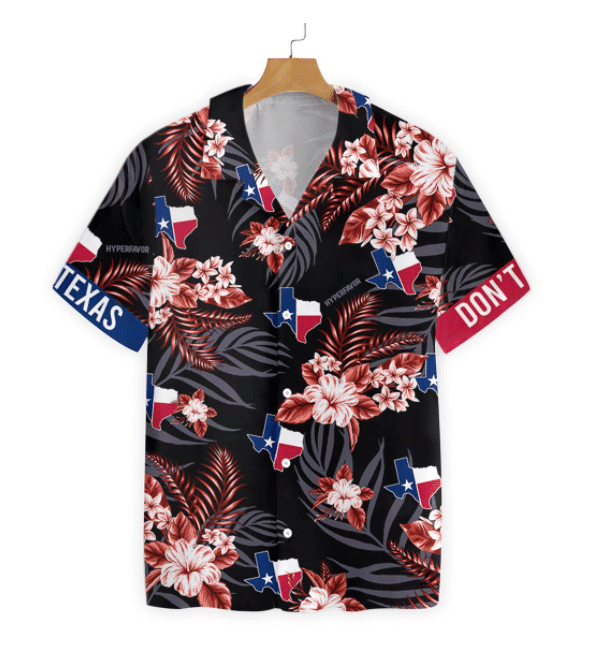 Red And Blue Texas Peace Crazy Background Design Hawaiian Shirt, Hawaiian Shirt Gift, Christmas Gift