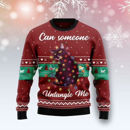 Can Someone Untangle Me Cat Ugly Christmas Sweater, Christmas Ugly Sweater,Christmas Gift,Gift Christmas 2022