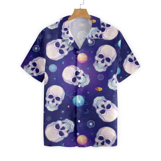 Excellent Skull Planets Outta Space Hawaiian Shirt,Hawaiian Shirt Gift, Christmas Gift