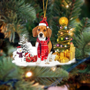 Ornament- Cute Beagle Christmas Ornament Dog Ornament, Car Ornament, Christmas Gift