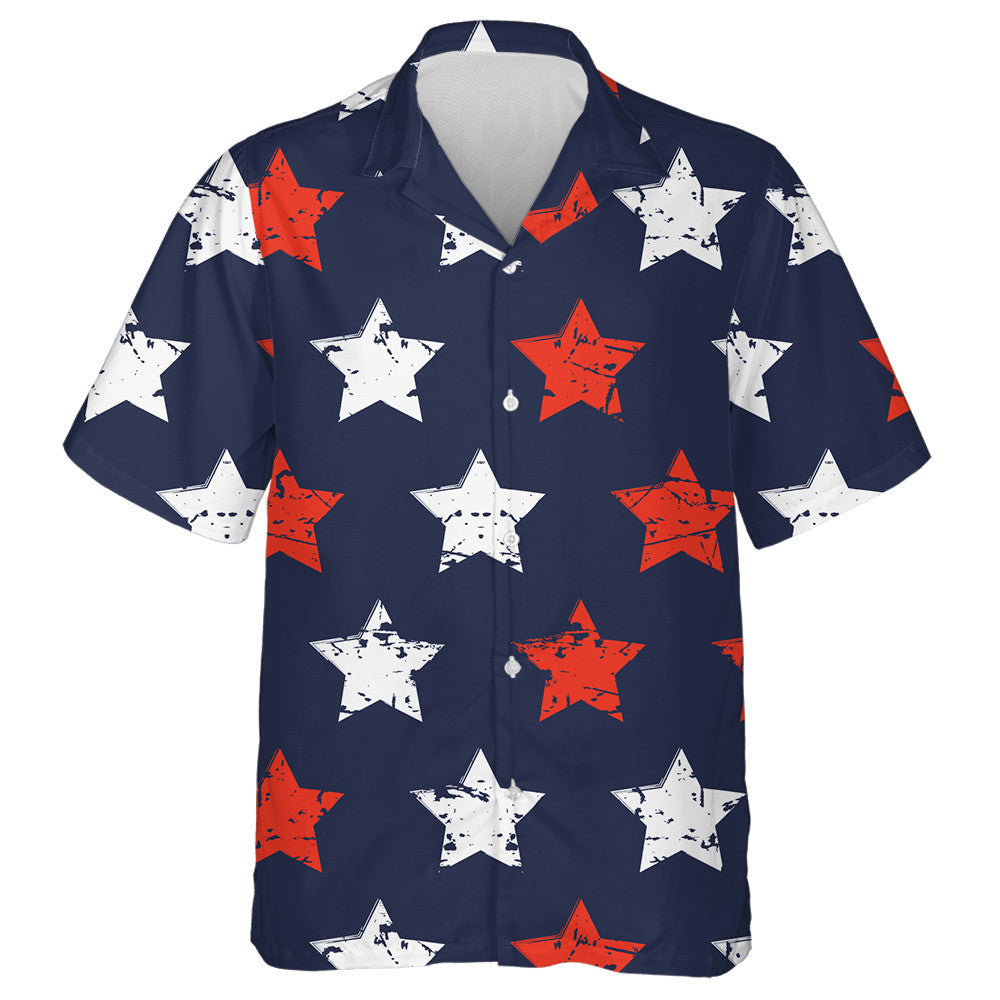 Hand Painting American Stars Dark Blue Background Hawaiian Shirt, Hawaiian Shirt Gift, Christmas Gift