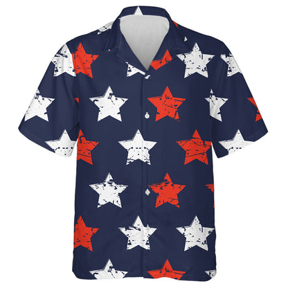 Hand Painting American Stars Dark Blue Background Hawaiian Shirt, Hawaiian Shirt Gift, Christmas Gift