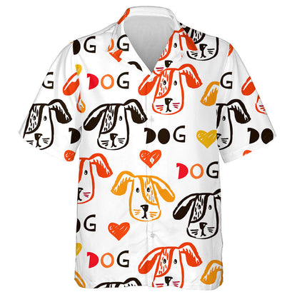 Funny Dogs In Cartoon Style Isolated Background Hawaiian Shirt, Hawaiian Shirt Gift, Christmas Gift