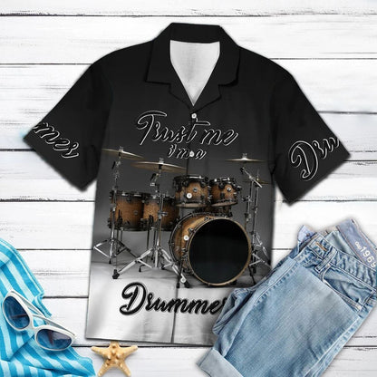 Cool Drums Trust Me Gift For Drummer Pattern Hawaiian Shirt, Hawaiian Shirt Gift, Christmas Gift