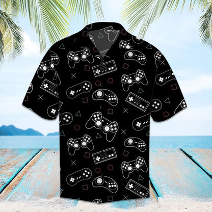 Amazing Black And White Play Station Joystick Hawaiian Shirt, Hawaiian Shirt Gift, Christmas Gift
