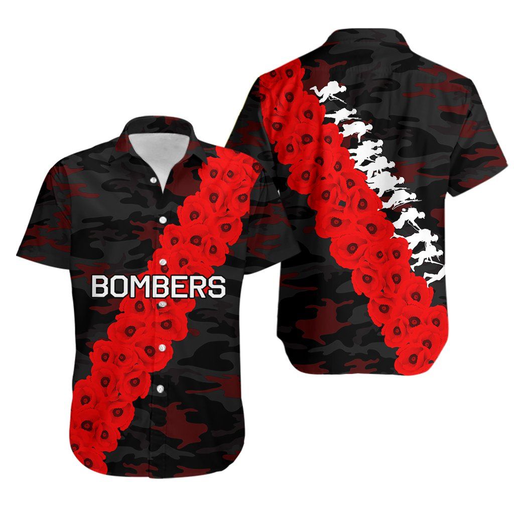 Bomber Hawaiian Aloha Shirt Anzac Day Army Patterns Th4 Hawaiian Shorts Beach Short Sleeve,Hawaiian Shirt Gift, Christmas Gift