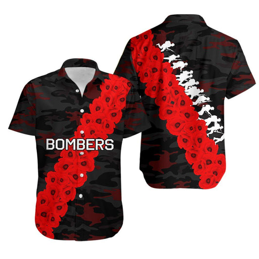 Bomber Hawaiian Aloha Shirt Anzac Day Army Patterns Th4 Hawaiian Shorts Beach Short Sleeve,Hawaiian Shirt Gift, Christmas Gift