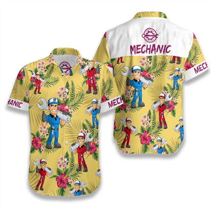 Mechanic Ez15 1708 Hawaiian Aloha Shirt Hawaiian Shorts Beach Short Sleeve, Hawaiian Shirt Gift, Christmas Gift