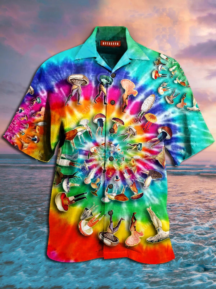 Swirl Mushroom Hippie Nice Ornamental Hawaiian Shirt,Hawaiian Shirt Gift, Christmas Gift