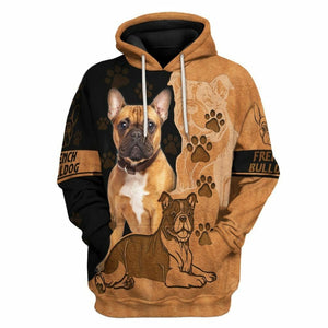 3D Love French Bulldog Custom Tshirt Hoodie Apparel