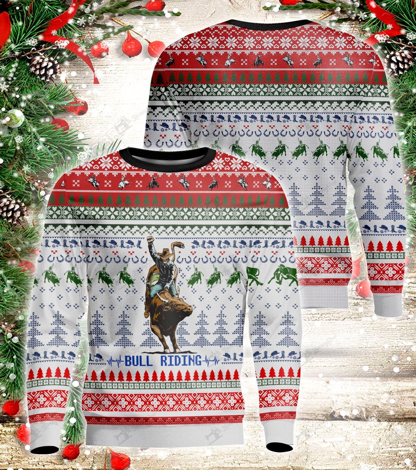 Bull Riding Ugly Christmas Sweater, Christmas Ugly Sweater,Christmas Gift,Gift Christmas 2022