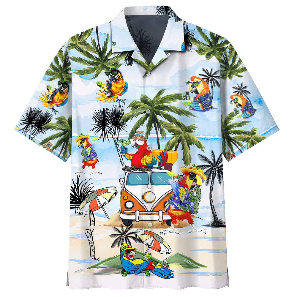 Faint Parrot On Beach Design Hawaiian Shirt, Hawaiian Shirt Gift, Christmas Gift