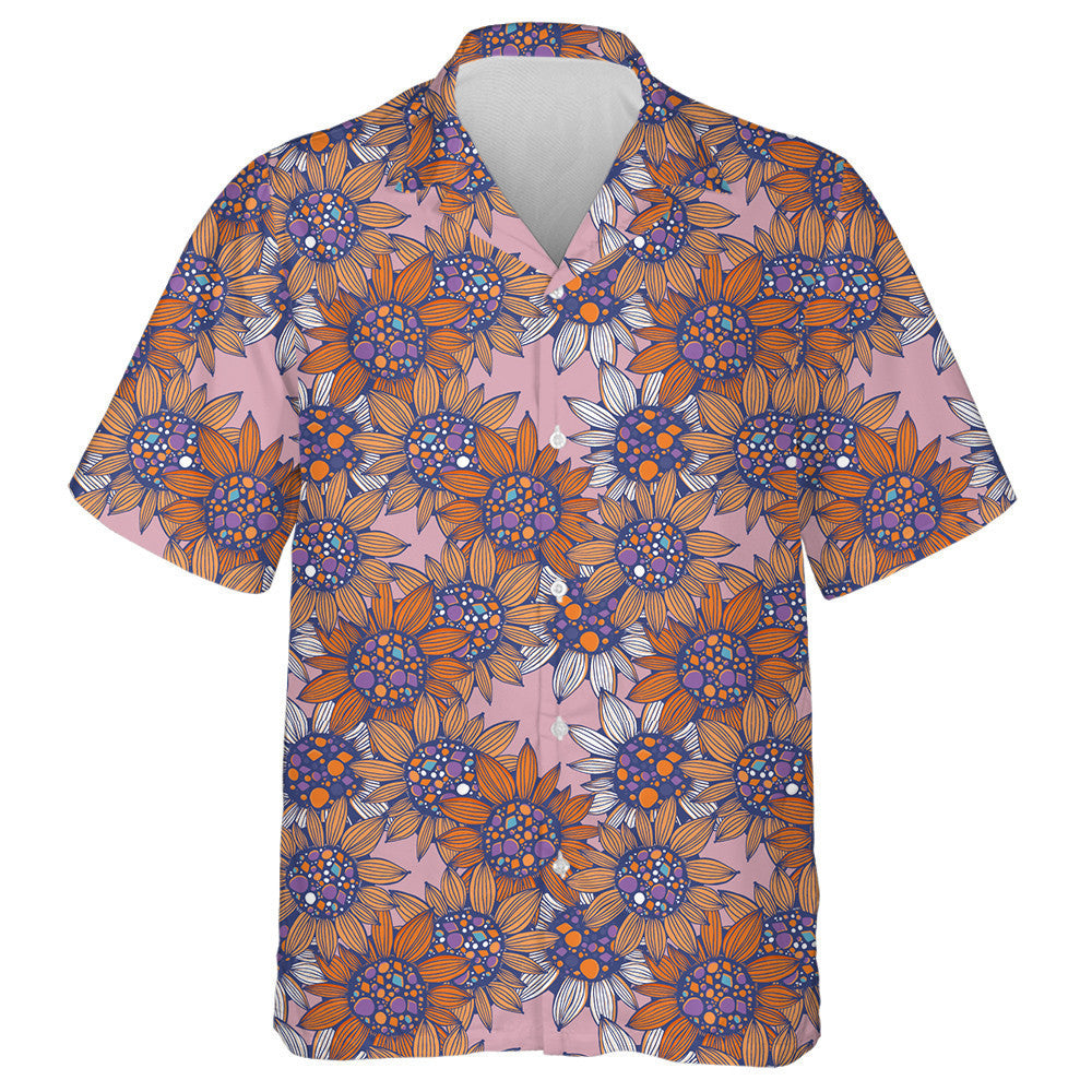 Fantasy Vintage Sunflowers Drawing By Freehand Hawaiian Shirt,Hawaiian Shirt Gift, Christmas Gift
