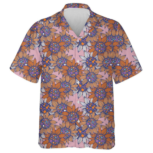 Fantasy Vintage Sunflowers Drawing By Freehand Hawaiian Shirt,Hawaiian Shirt Gift, Christmas Gift