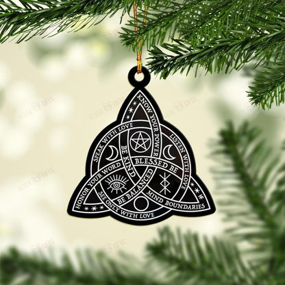 Celtic Knot Wicca Mica Ornament, Happy Christmas Ornament, Christmas Gift, Christmas Decoration
