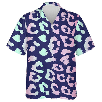 Leopard Design In Neon Blue And Pink Colors Hawaiian Shirt, Hawaiian Shirt Gift, Christmas Gift
