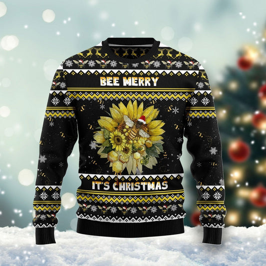 Bee Merry Its Time Ugly Christmas Sweater, Christmas Ugly Sweater,Christmas Gift,Gift Christmas 2022