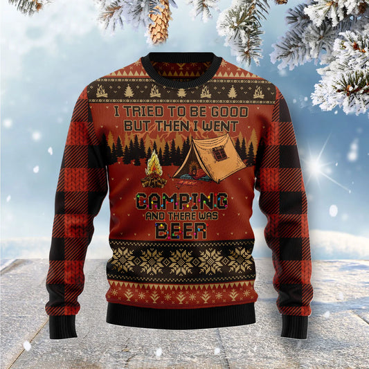 I Tried To Be Good But Then I Went Camping Ugly Christmas Sweater,Christmas Ugly Sweater,Christmas Gift,Gift Christmas 2024