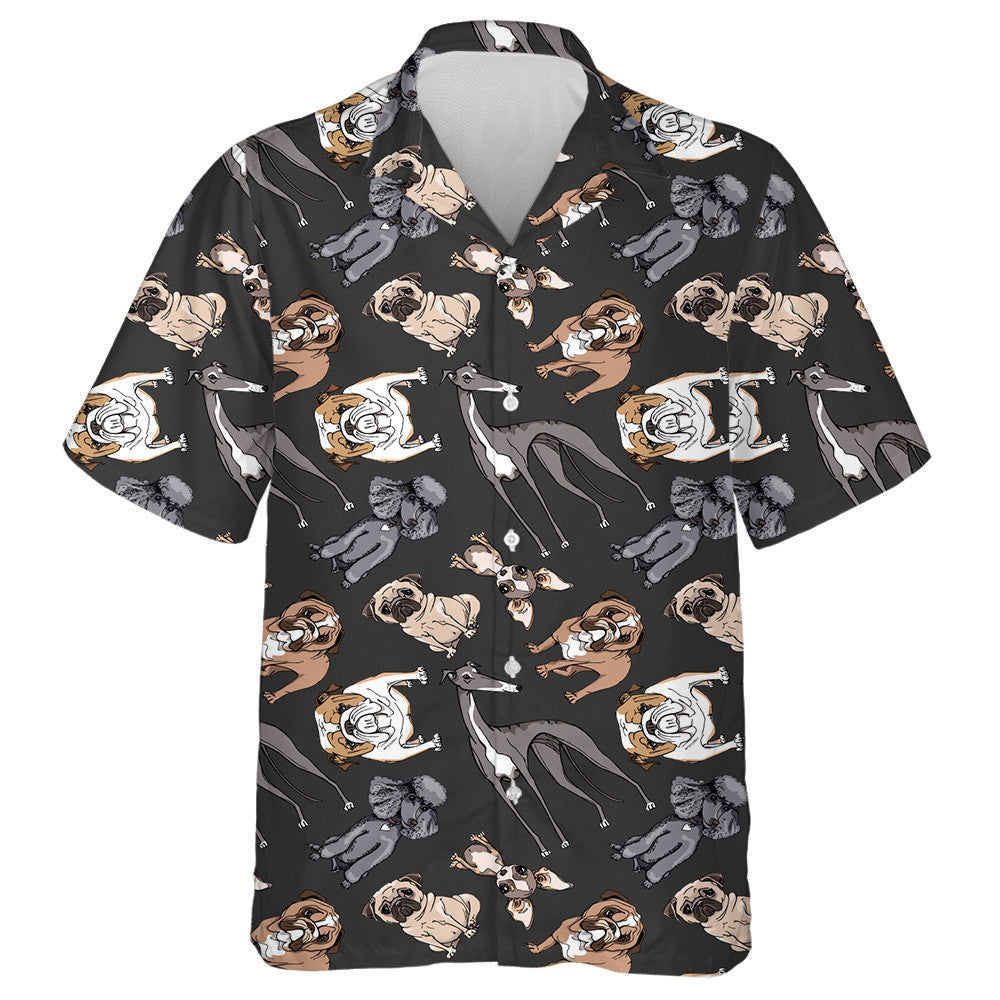 Funny Cartoon Dogs And Puppies Characters Hawaiian Shirt,Hawaiian Shirt Gift, Christmas Gift