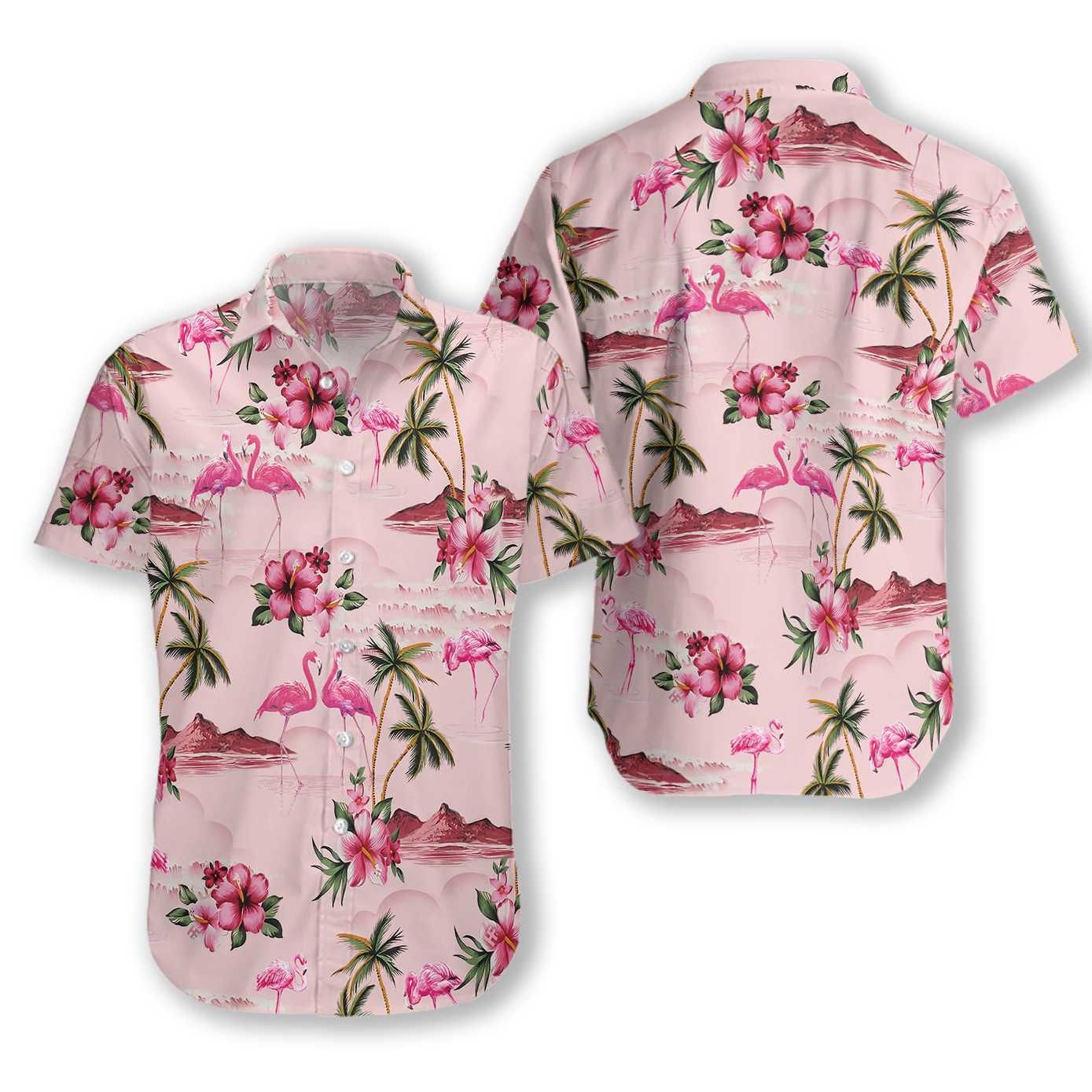 Flamingo 27 Ez23 2610 Hawaiian Aloha Shirt Hawaiian Shorts Beach Short Sleeve, Hawaiian Shirt Gift, Christmas Gift