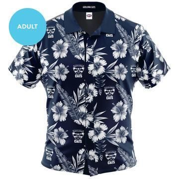 Geelong Cats Hawaiian Aloha Shirt Hawaiian Shorts Beach Short Sleeve, Hawaiian Shirt Gift, Christmas Gift