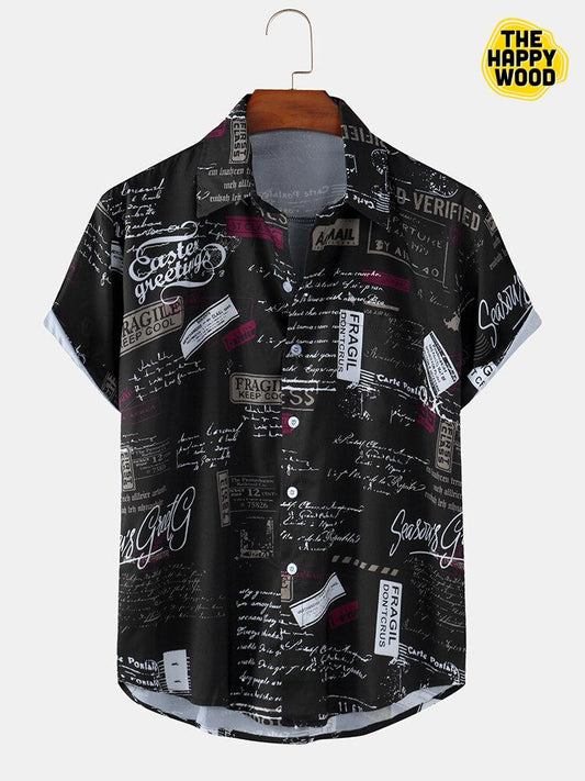 Hawaiihemd mit Bildbuchstaben-Aufdruck, Hawaiihemd als Geschenk, Weihnachtsgeschenk